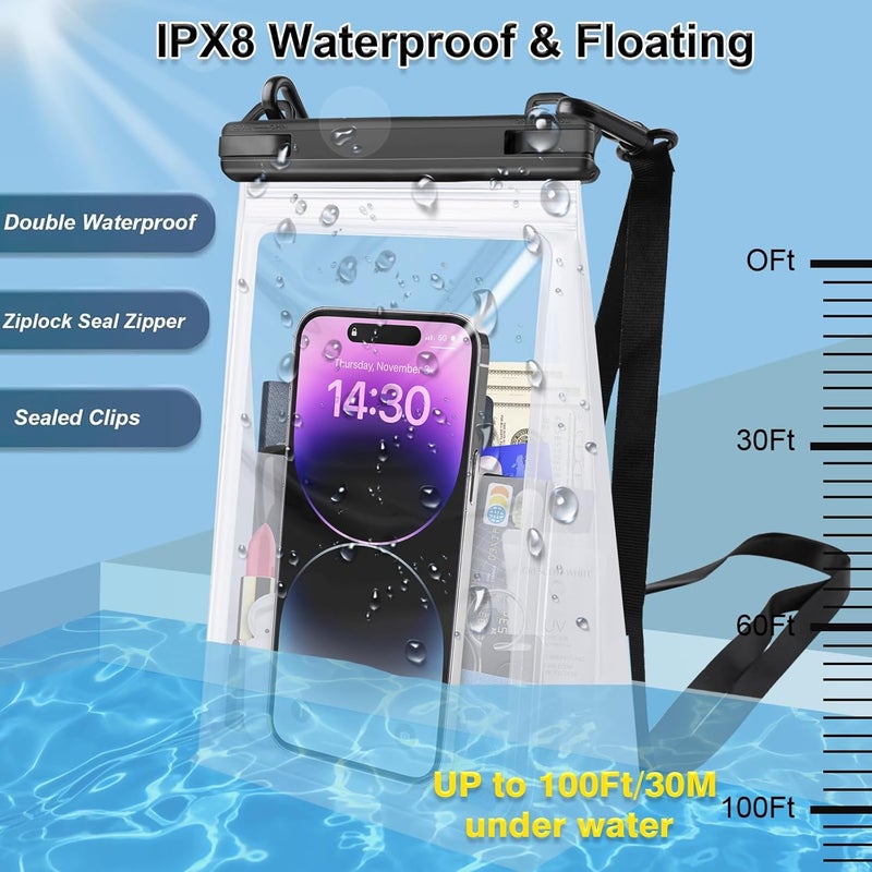 Kebrela Large Waterproof Phone Pouch Floating, Waterproof Phone Case for iPhone 15 14 Pro Max 13 12 Plus 11 XS XR X Samsung up to 8.5'', IPX8 Water Proof Cell Phone Dry Bag for Beach Swimming Kayaking - Image 5